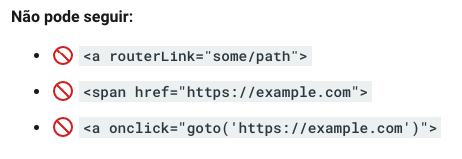print de guia de boas práticas do Google para link building mostrando como os links não devem estar