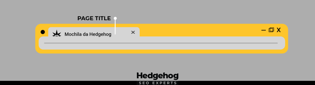 ilustração indicando onde fica o título SEO de uma página de produto