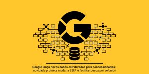 Ilustração com o símbolo do Google ao redor de dados estruturados.