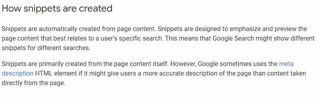 Print da página do Google onde diz sobre a nova mudança nos Featured Snippets