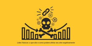 Ilustração com o desenho de uma caveira, para falar sobre links tóxicos