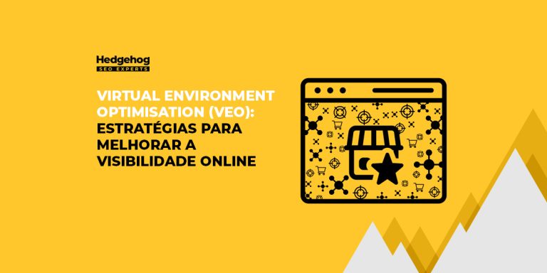 imagem gráfica com página da internet com tenda de loja e escrito "Virtual Environment Optimisation (VEO): como funciona a otimização de ambientes virtuais"