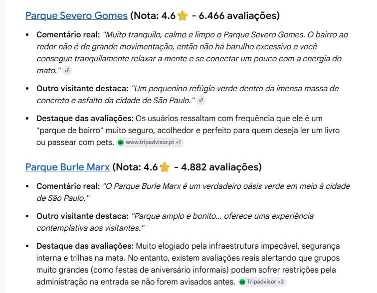 Imagem com avaliações, destacando comentários de visitantes sobre a tranquilidade, segurança e ambiente acolhedor do local
