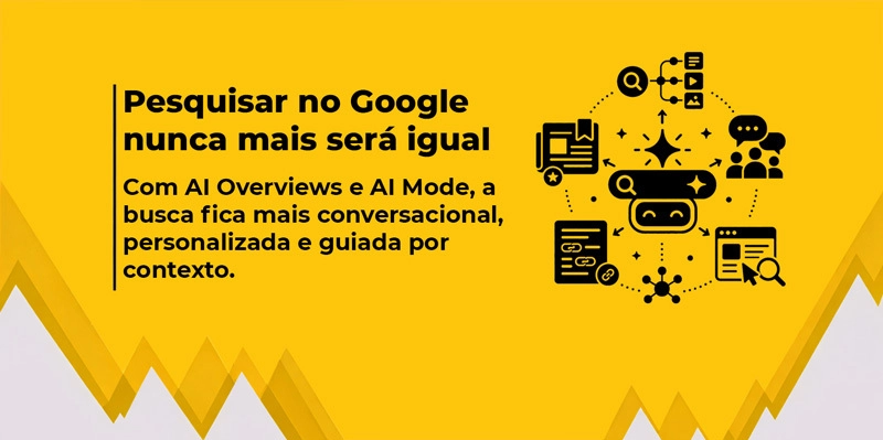 Banner amarelo com ícones ilustrativos e o totulo em destaque