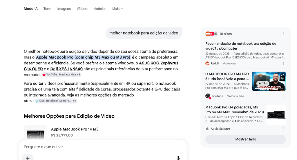 Exemplo de Product Grid do Google, que organiza produtos diretamente na busca antes do acesso ao e-commerce. 